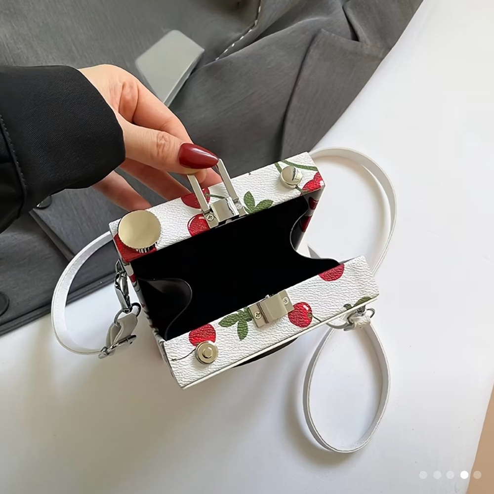 Cherry Patterned White Camera Bag - image 3